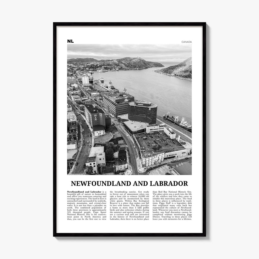 Newfoundland and Labrador Newspaper Poster, framed poster mockup
