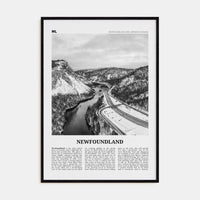 Newfoundland Poster Black Wood / 8x12 in Nbourhood Travel B&W Poster