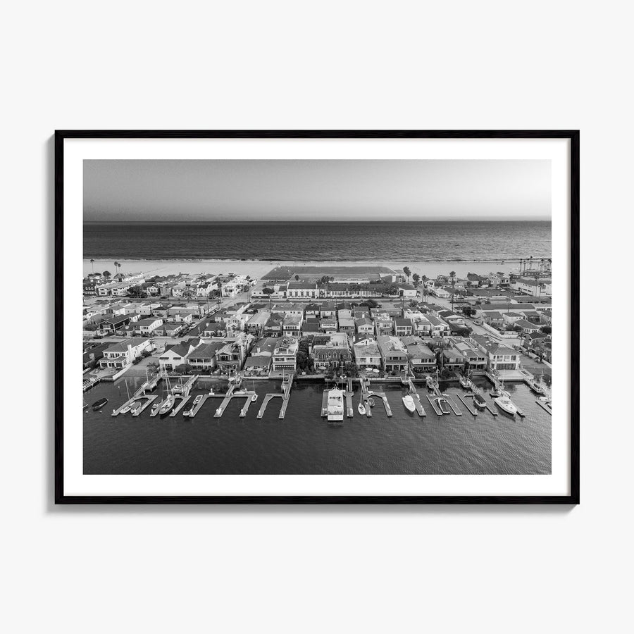 Newport Beach Photo Poster, framed poster mockup, white border