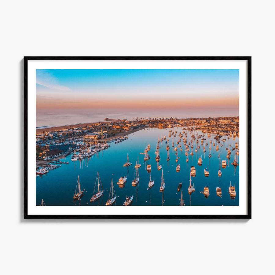 Newport Beach Photo Poster, framed poster mockup, white border