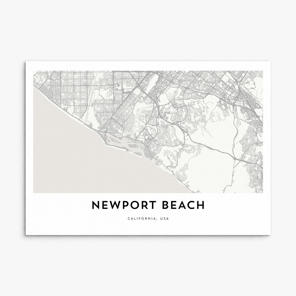 Newport Beach Map Poster, print only (unframed)