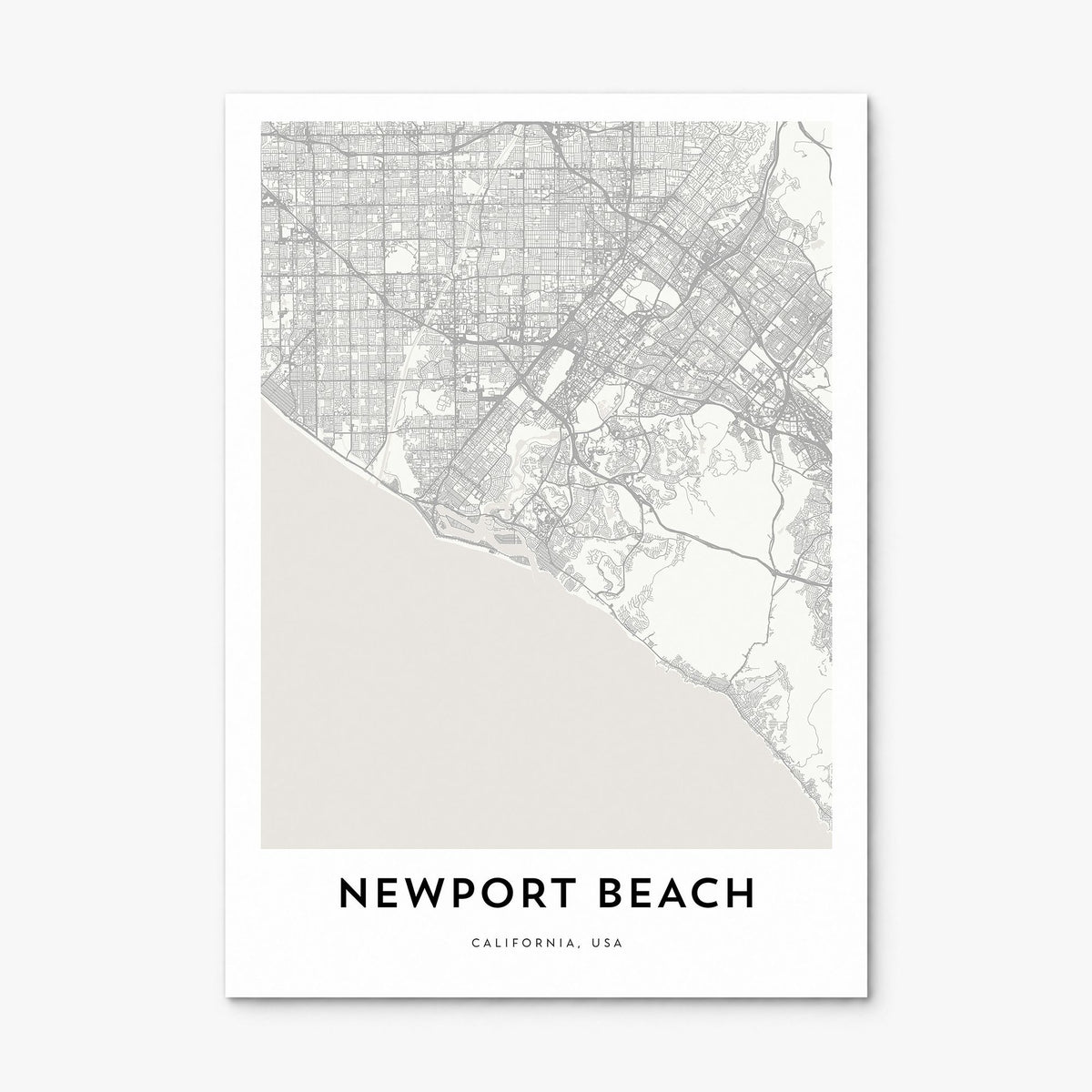 Newport Beach Map Poster, print only (unframed)