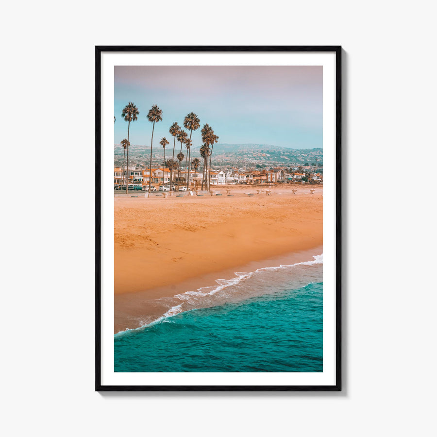 Newport Beach no. 1 colorful photo poster of California, USA – vertical wall art, unframed print shown in interior mockup