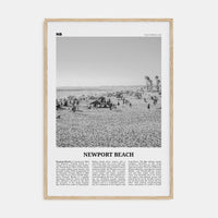 Newport Beach No 1 Poster Natural Wood / 8x12 in Nbourhood Travel B&W Poster