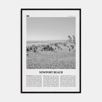 Newport Beach No 1 Poster Black Wood / 8x12 in Nbourhood Travel B&W Poster