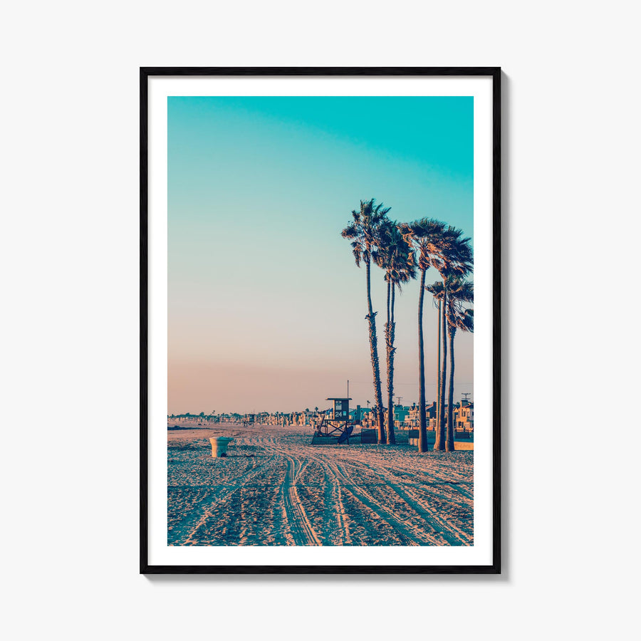 Newport Beach no. 2 colorful photo poster of California, USA – vertical wall art, unframed print shown in interior mockup