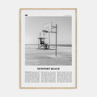 Newport Beach No 2 Poster Natural Wood / 8x12 in Nbourhood Travel B&W Poster