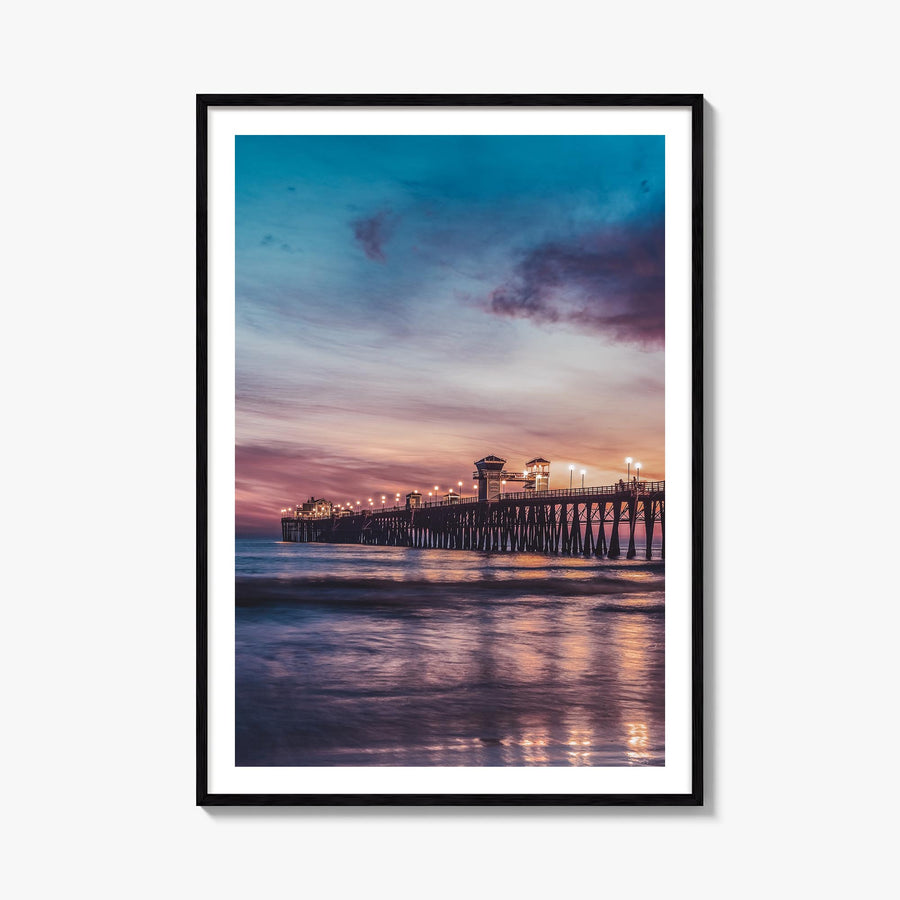 Newport Beach no. 3 colorful photo poster of California, USA – vertical wall art, unframed print shown in interior mockup