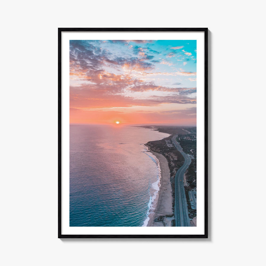 Newport Beach no. 4 colorful photo poster of California, USA – vertical wall art, unframed print shown in interior mockup