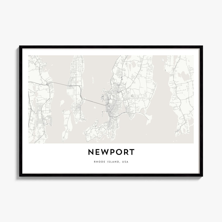 Newport, Rhode Island Map Poster, framed poster mockup