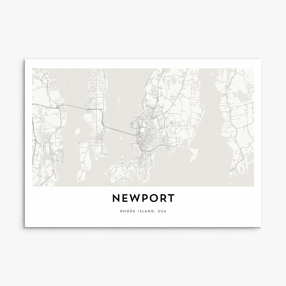 Newport, Rhode Island Map Poster, print only (unframed)