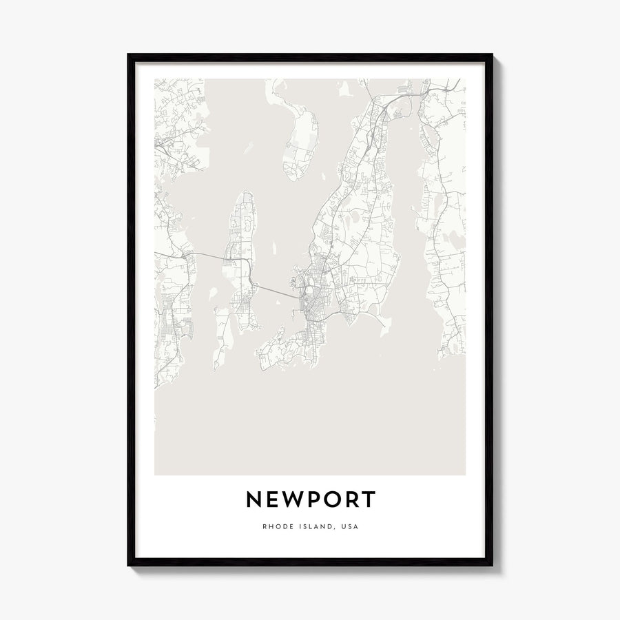 Newport, Rhode Island Map Poster, framed poster mockup