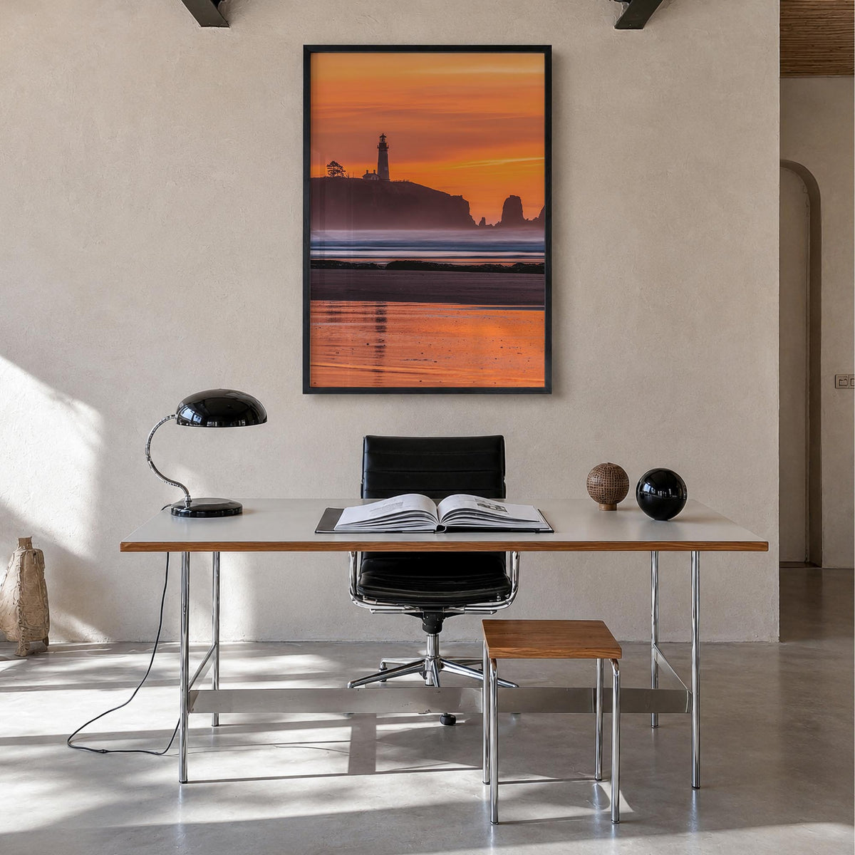 Newport no. 1 colorful photo poster of Rhode Island, USA – vertical wall art in black wood frame, hanging on wall