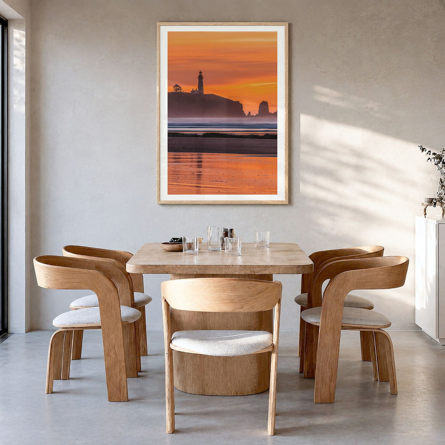 Newport, Rhode Island Photo No 1 Poster in a natural wood frame, hanging in a dining room, white border