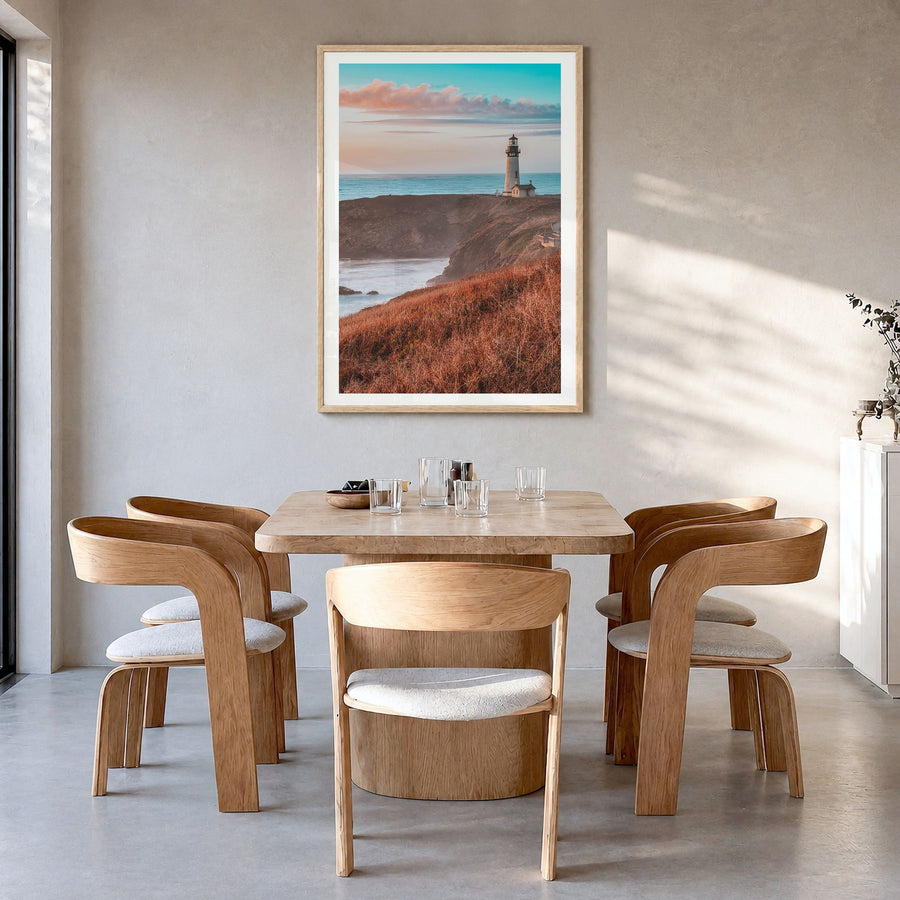 Newport, Rhode Island Photo No 2 Poster in a natural wood frame, hanging in a dining room, white border