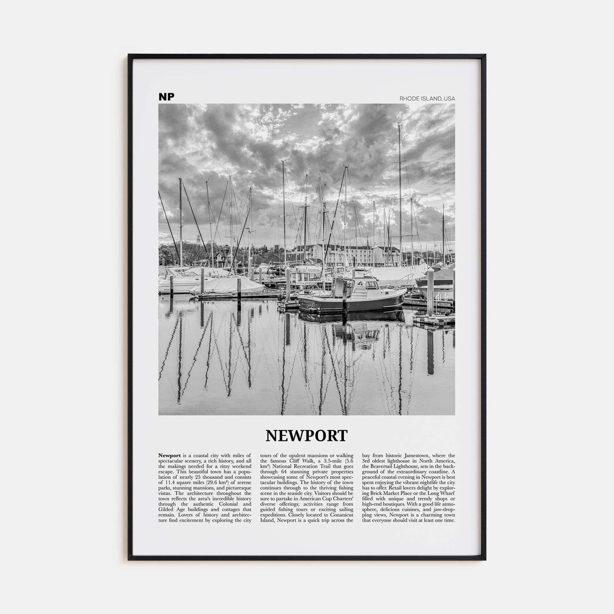 Newport Poster None / 8x12 in Nbourhood Travel B&W Poster