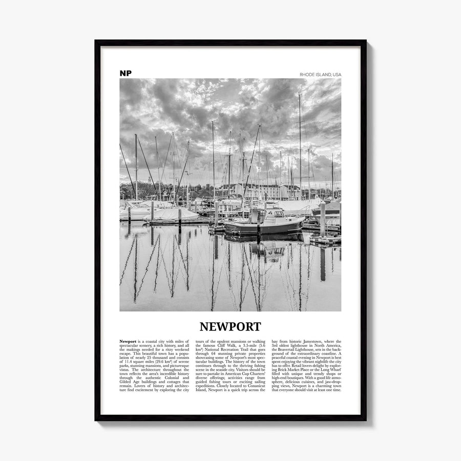 Newport, Rhode Island Newspaper Poster, framed poster mockup
