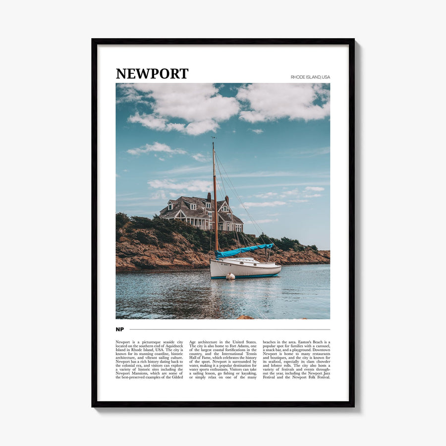 Newport, Rhode Island Travel Poster, framed poster mockup