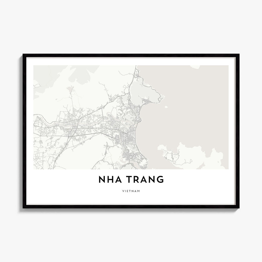 Nha Trang Map Poster, framed poster mockup
