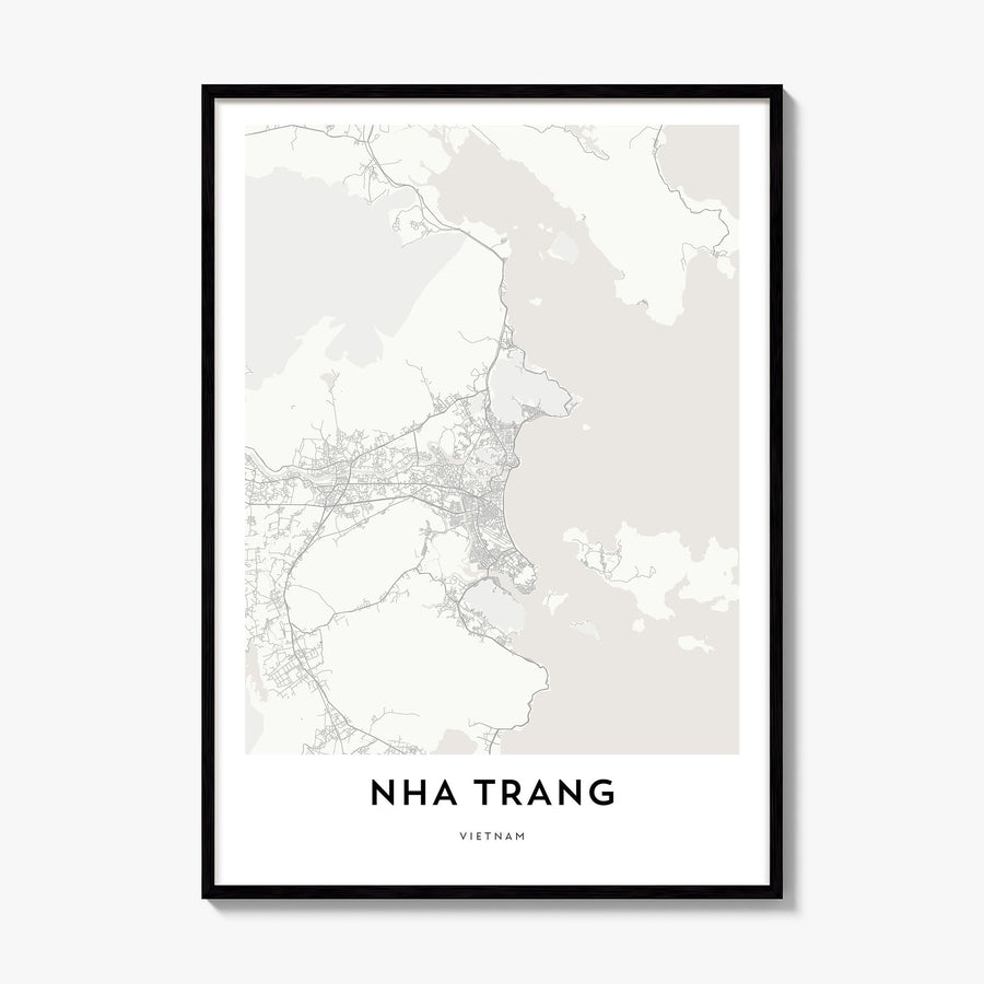 Nha Trang Map Poster, framed poster mockup