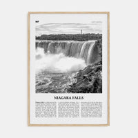 Niagara Falls, North America Poster Natural Wood / 8x12 in Nbourhood Travel B&W Poster