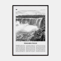 Niagara Falls, North America Poster Black Wood / 8x12 in Nbourhood Travel B&W Poster