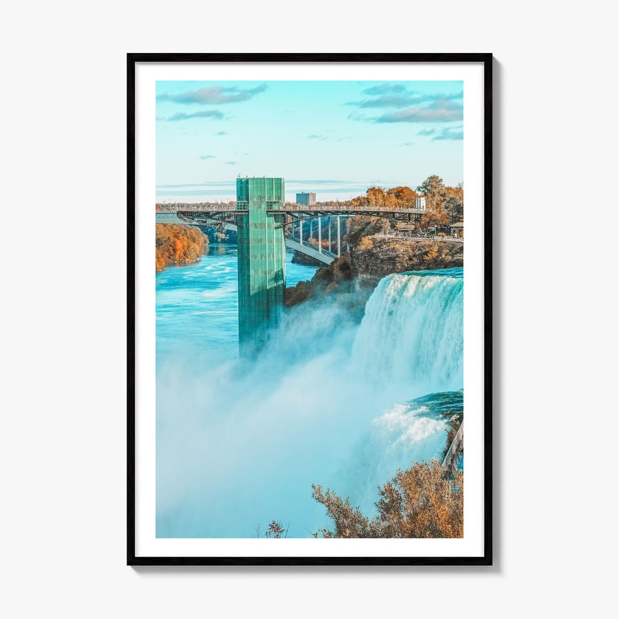 Niagara Falls Photo Poster, framed poster mockup, white border