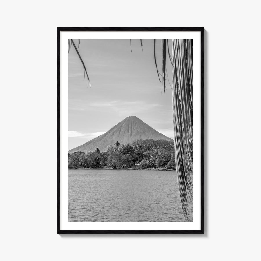 Nicaragua black & white photo poster of Central America – vertical wall art, unframed print shown in interior mockup