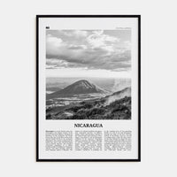 Nicaragua Poster Black Wood / 8x12 in Nbourhood Travel B&W Poster