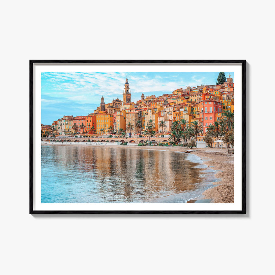 Nice colorful photo poster of France – horizontal wall art, unframed print shown in interior mockup