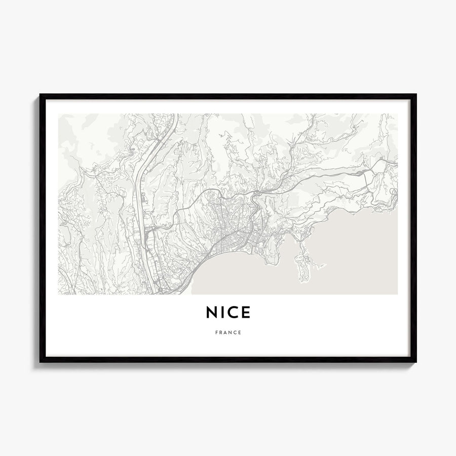 Nice Map Poster, framed poster mockup