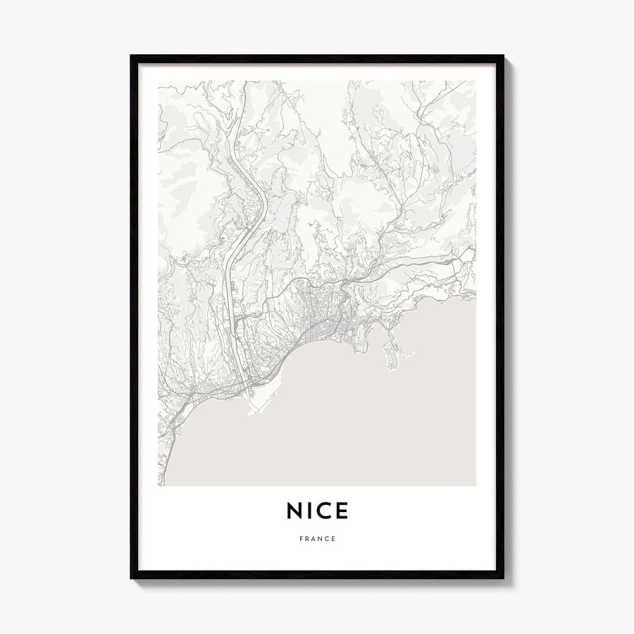 Nice Map Poster, framed poster mockup