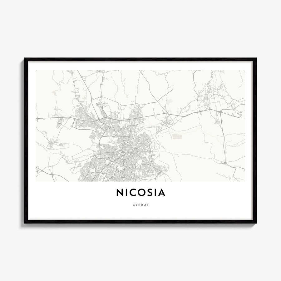 Nicosia Map Poster, framed poster mockup