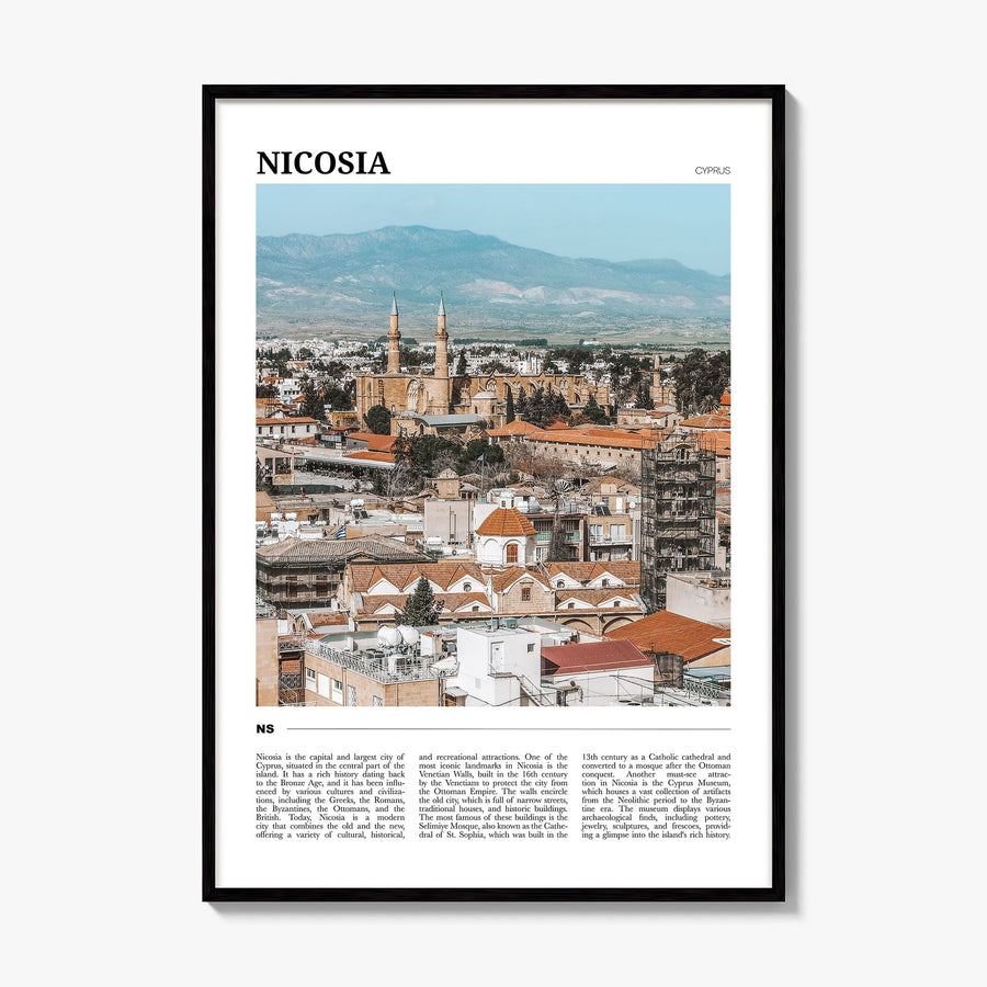 Nicosia Travel Poster, framed poster mockup