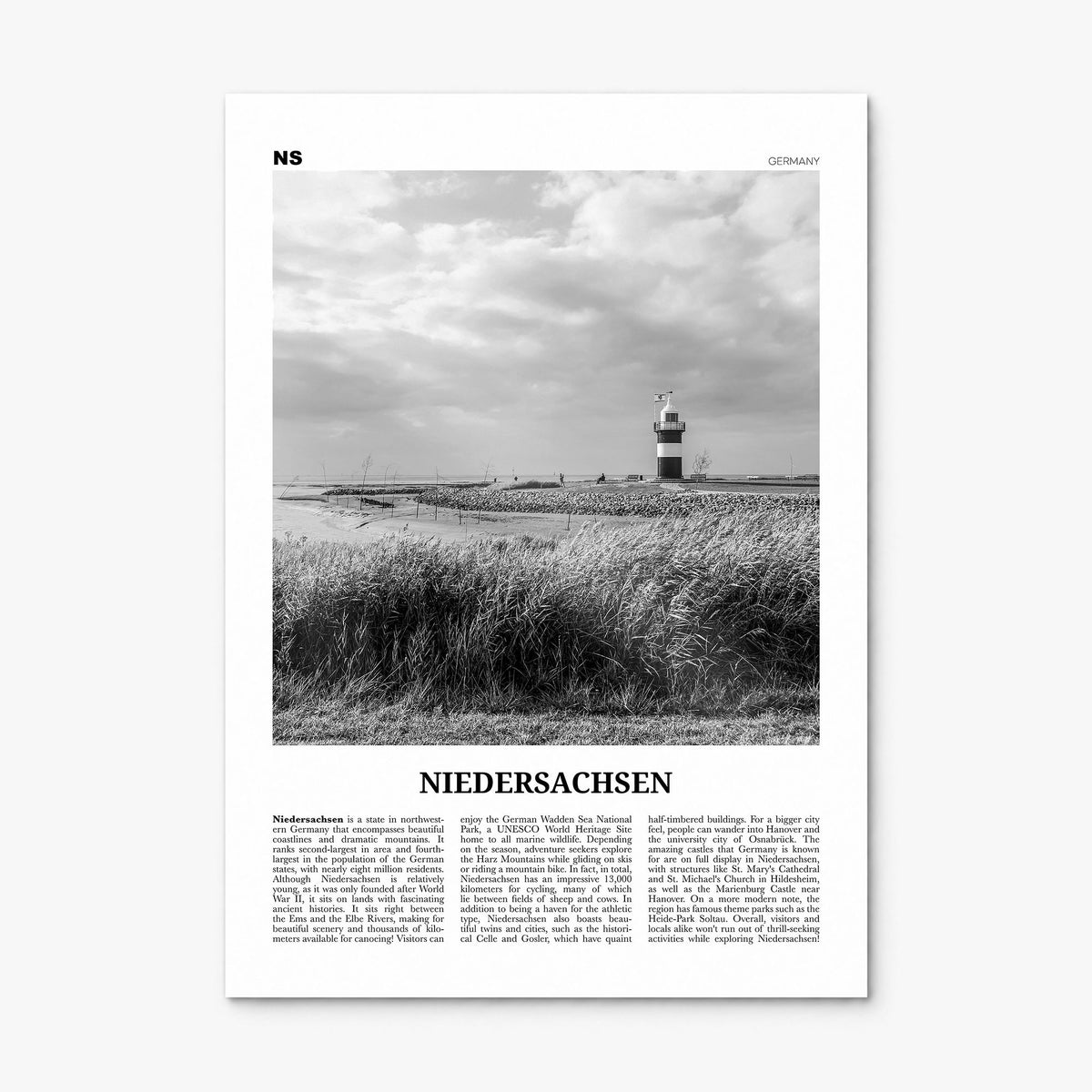 Niedersachsen Newspaper Poster, print only (unframed)