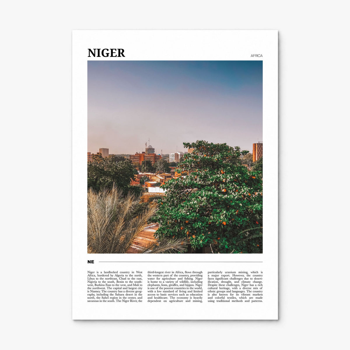 Niger Travel Poster, print only (unframed)