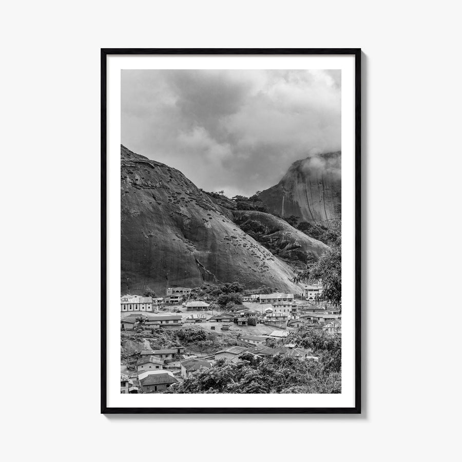 Nigeria black & white photo poster of Africa – vertical wall art, unframed print shown in interior mockup