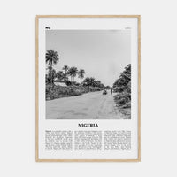 Nigeria No 1 Poster Natural Wood / 8x12 in Nbourhood Travel B&W Poster