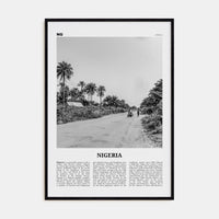 Nigeria No 1 Poster Black Wood / 8x12 in Nbourhood Travel B&W Poster