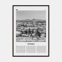 Nigeria No 2 Poster Black Wood / 8x12 in Nbourhood Travel B&W Poster