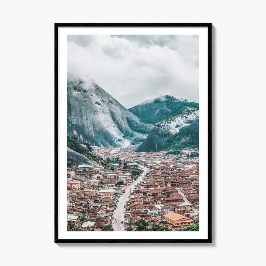 Nigeria Photo Poster, framed poster mockup, white border