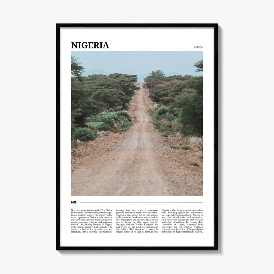 Nigeria Travel Poster, framed poster mockup
