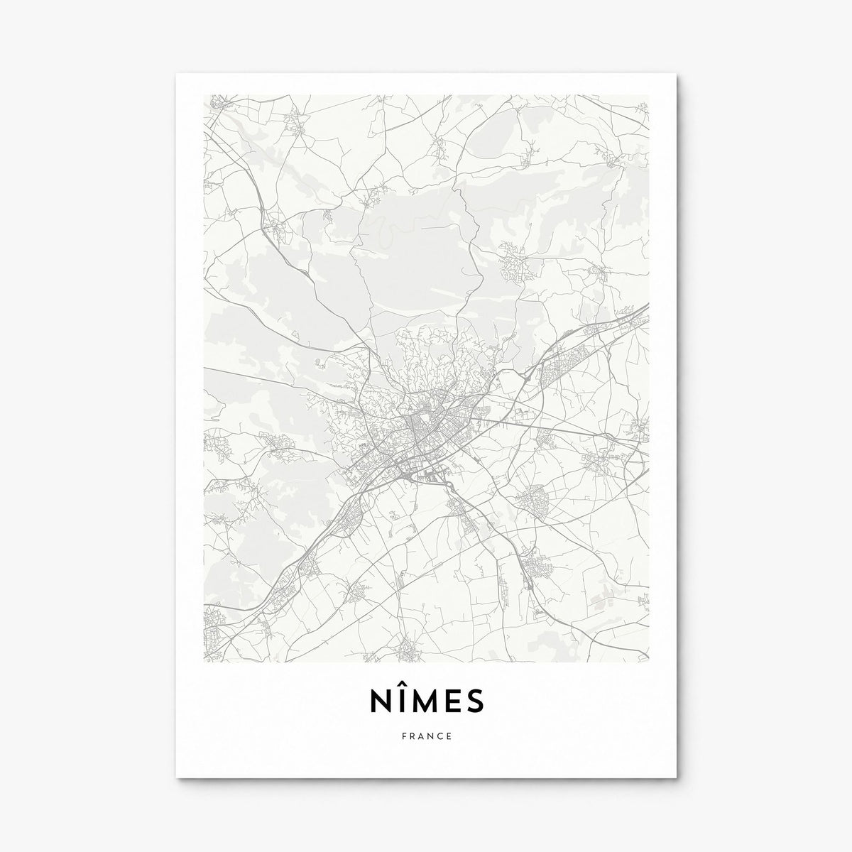Nîmes Map Poster, print only (unframed)