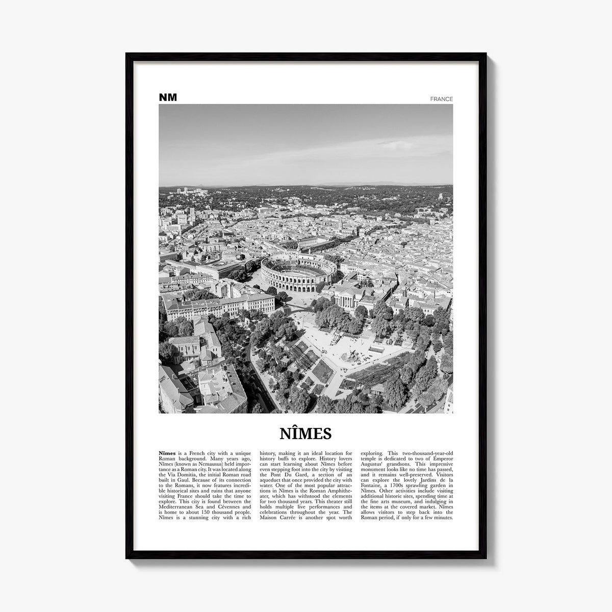 Nîmes Newspaper Poster, framed poster mockup