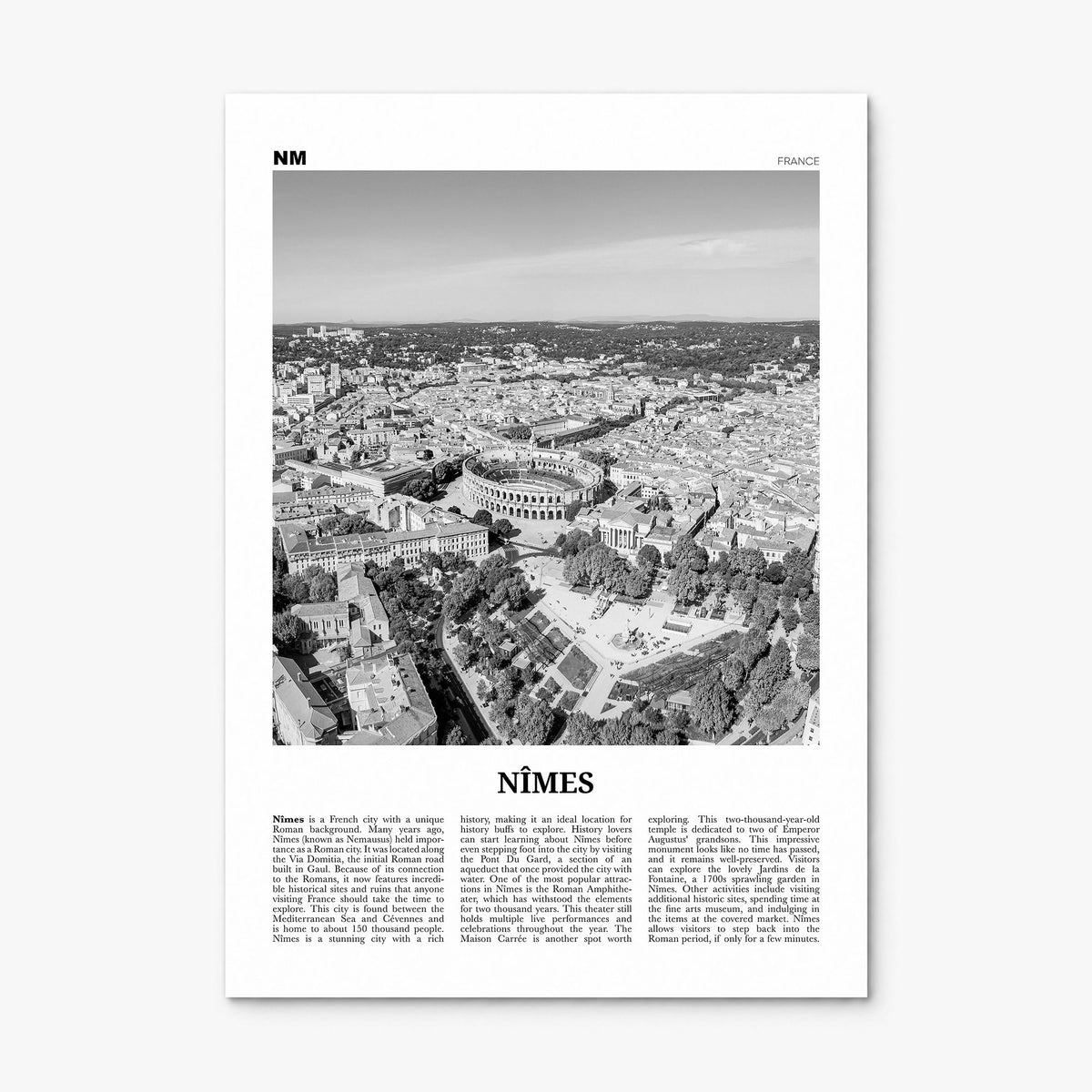 Nîmes Newspaper Poster, print only (unframed)