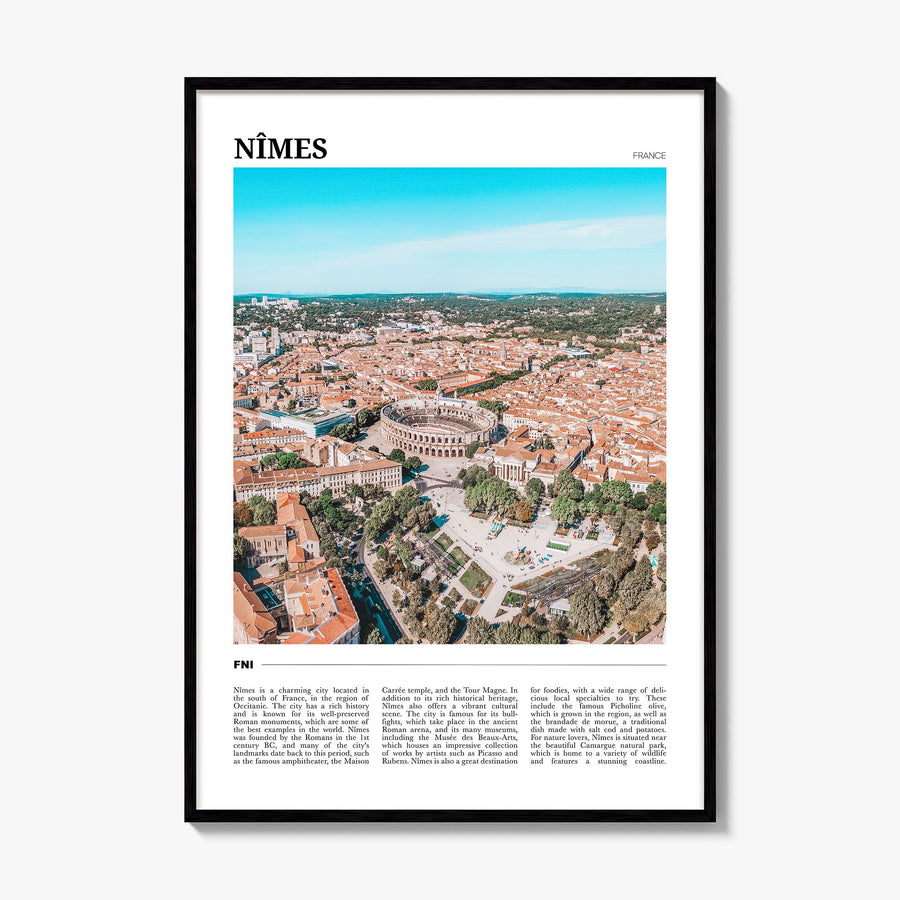 Nîmes Travel Poster, framed poster mockup