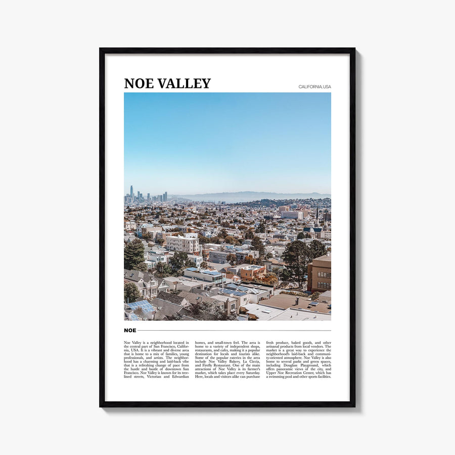 Noe Valley colorful travel poster of California, USA – vertical wall art, unframed print shown in interior mockup