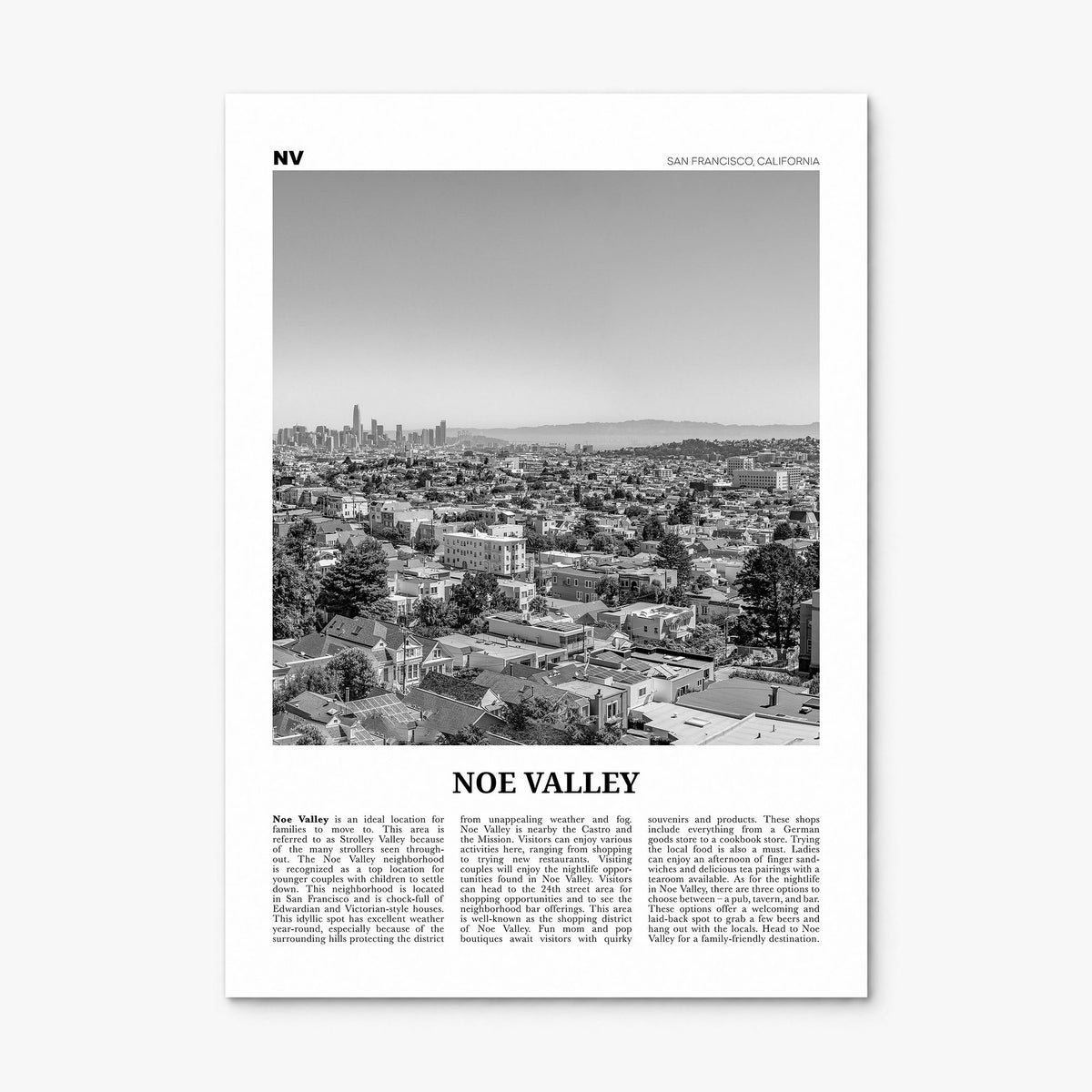Noe Valley Newspaper Poster, print only (unframed)