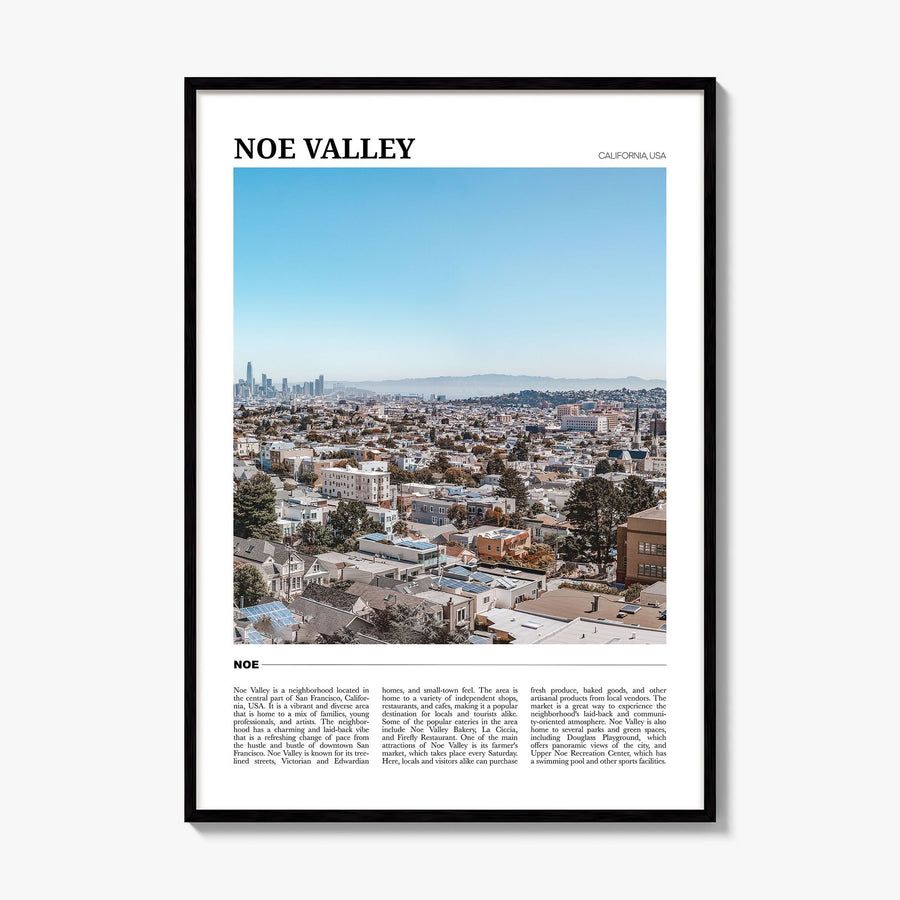 Noe Valley Travel Poster, framed poster mockup