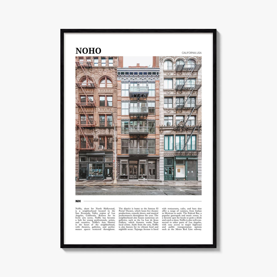 NoHo colorful travel poster of Manhattan, New York City – vertical wall art, unframed print shown in interior mockup